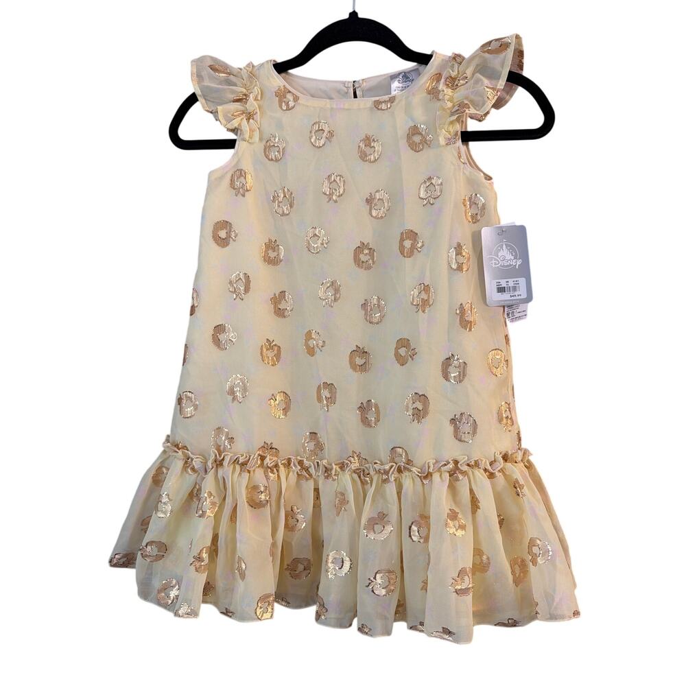 Disney Store Girl's Snow White Yellow & Gold Costume Dress Size 5/6 5 6 New